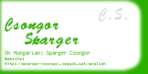 csongor sparger business card